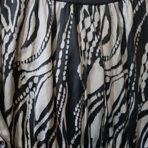 Bob Mackie Gray Cream Floral Top Pussycat Bow 12 Elegant Vintage Statement - Picture 5 of 10